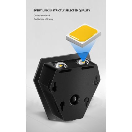 Lámpara de pared solar LED con sensor LED/2W/5V IP54 1300 mAh