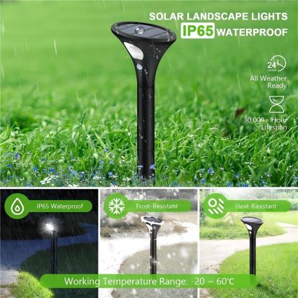 Lámpara solar LED con sensor LED/1W/3,7V 6000K IP65 1500 mAh