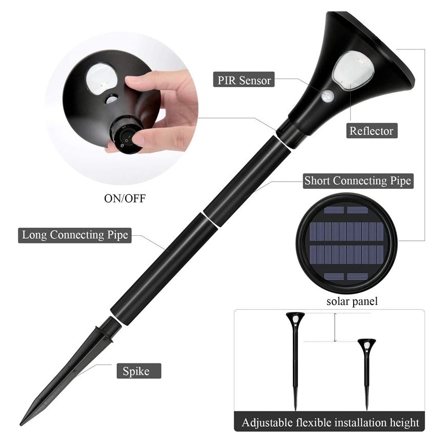 Lámpara solar LED con sensor LED/1W/3,7V 6000K IP65 1500 mAh