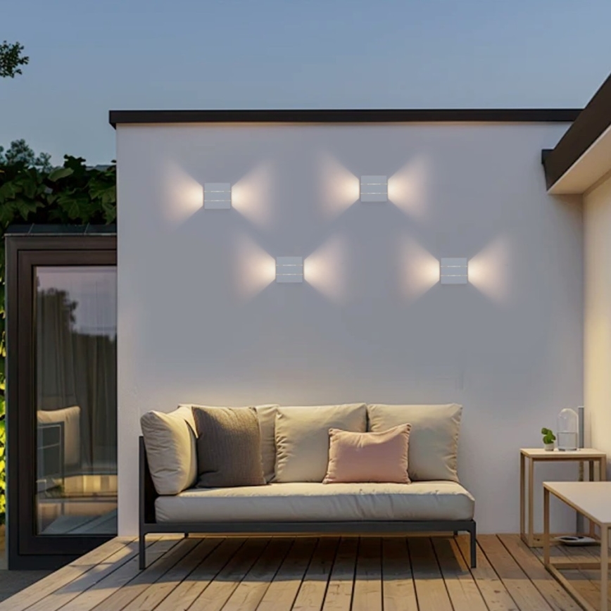 Aplique LED de pared para exterior LUXLINE 6W/230V 3000K IP54 blanco