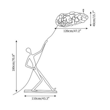 Lámpara de pie SILUETTE 6xE27/40W/230V 180 cm Dream Reach