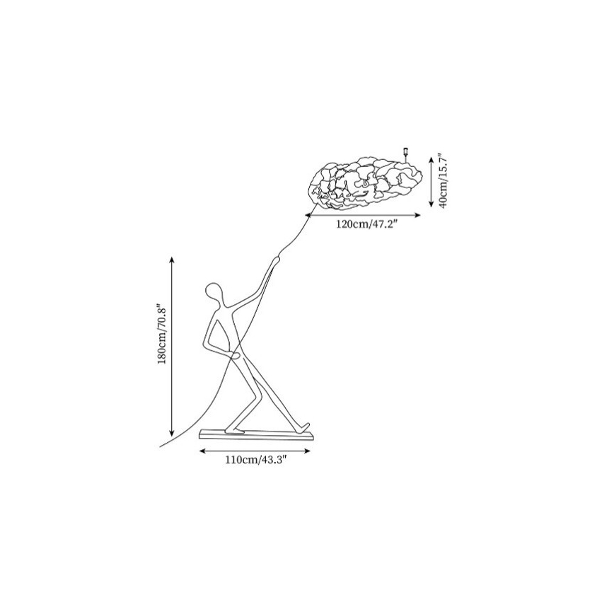 Lámpara de pie SILUETTE 6xE27/40W/230V 180 cm Dream Reach