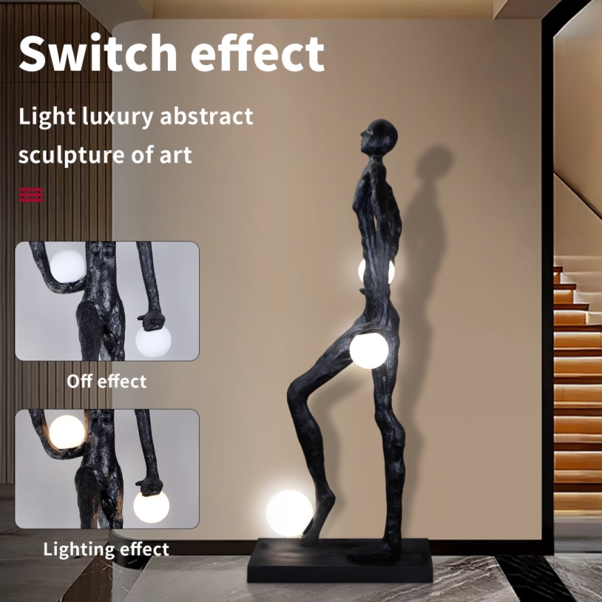 Lámpara de pie SILUETTE 3xE27/60W/230V 185 cm Aura