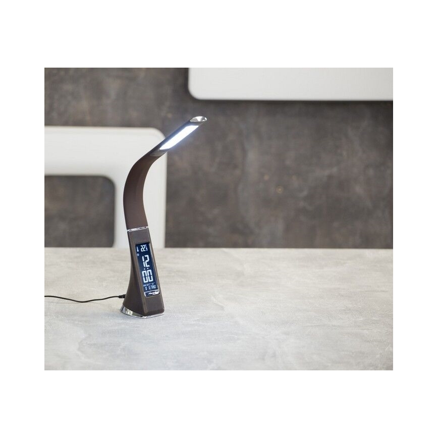 Lámpara LED de mesa regulable con display LEATHER LED/7W/230V