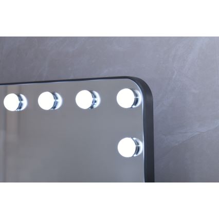 Espejo de maquillaje LED regulable HOLLYWOOD LED/18W/230V 3000/4200/6000K gris