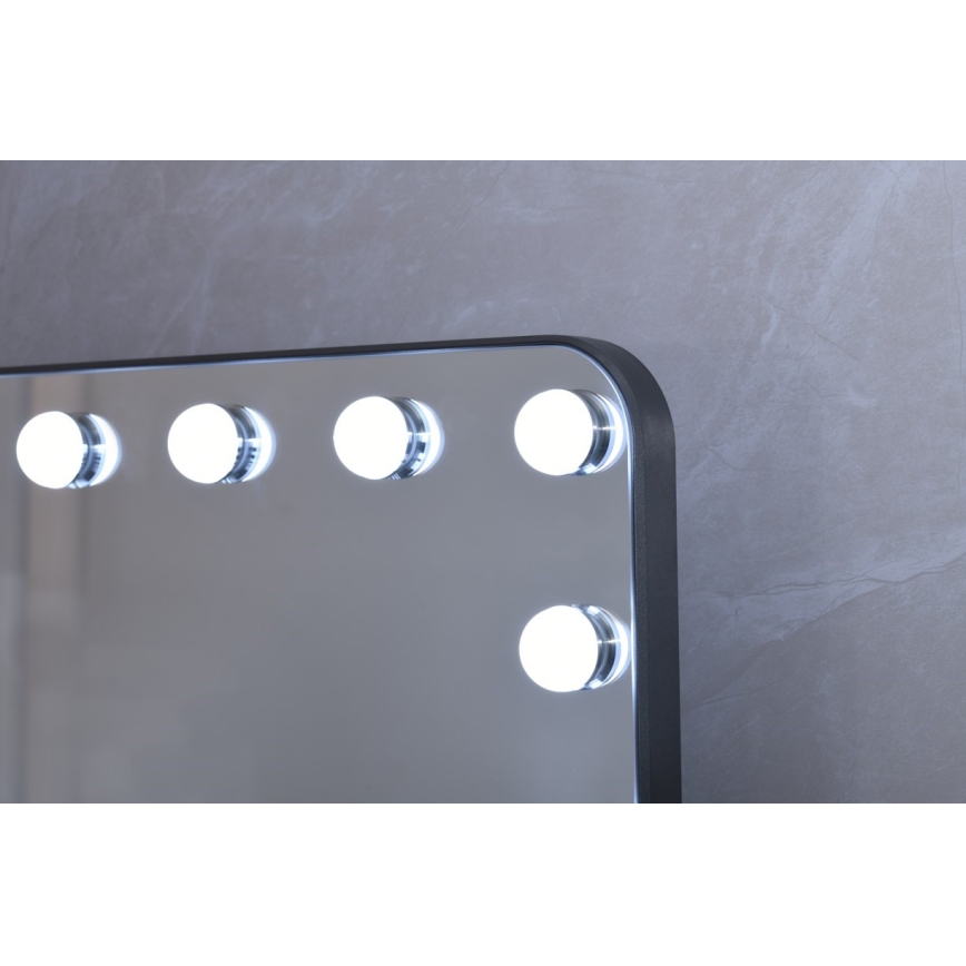Espejo de maquillaje LED regulable HOLLYWOOD LED/18W/230V 3000/4200/6000K gris