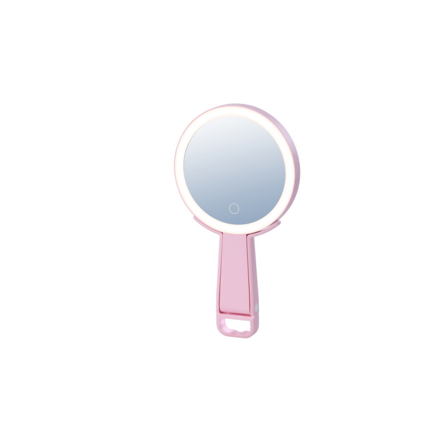 Immax 09102L - LED+CCT Espejo de maquillaje regulable SWEET LED/3W/5V rosa