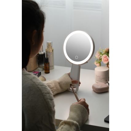 Immax 09103L - Espejo de maquillaje LED+CCT regulable SWEET LED/3W/5V blanco