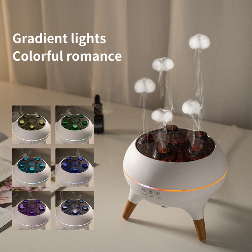 Immax 09104L - Difusor de aroma y humidificador de aire JELLYFISH LED/11W/5V