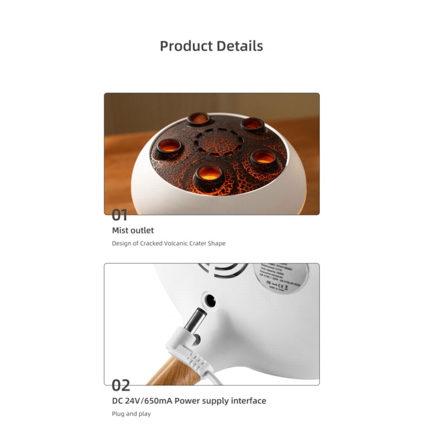 Immax 09104L - Difusor de aroma y humidificador de aire JELLYFISH LED/11W/5V