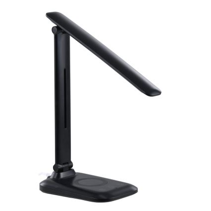 Lámpara de sobremesa LED regulable con carga inalámbrica Qi y USB LUMI LED/7W/230V negra