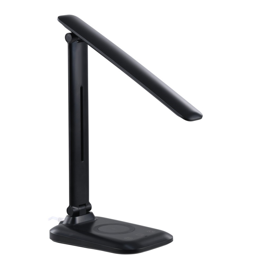 Lámpara de sobremesa LED regulable con carga inalámbrica Qi y USB LUMI LED/7W/230V negra