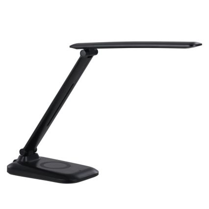 Lámpara de sobremesa LED regulable con carga inalámbrica Qi y USB LUMI LED/7W/230V negra