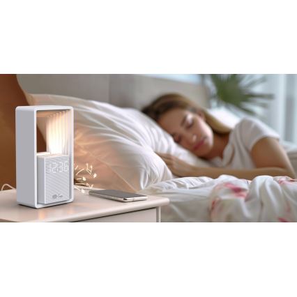 Lámpara de mesa LED con despertador y carga CALM LED/3,5W/5V