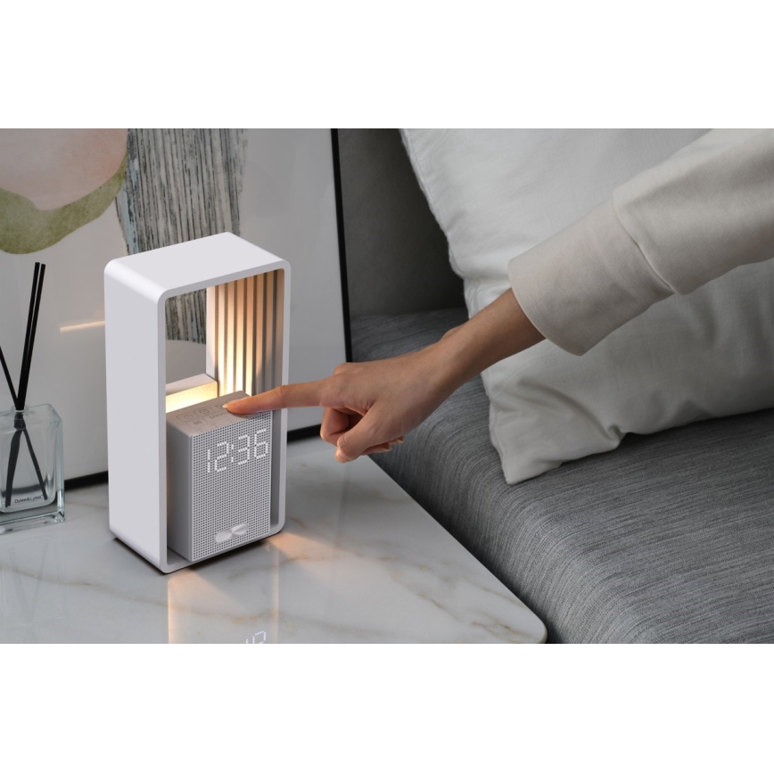 Lámpara de mesa LED con despertador y carga CALM LED/3,5W/5V