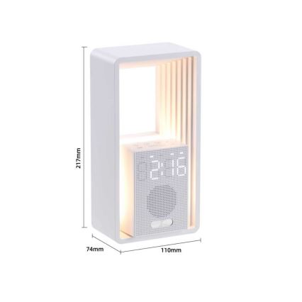 Lámpara de mesa LED con despertador y carga CALM LED/3,5W/5V