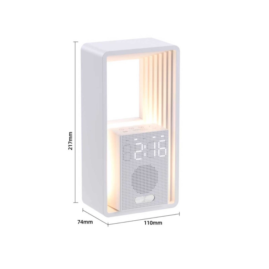 Lámpara de mesa LED con despertador y carga CALM LED/3,5W/5V