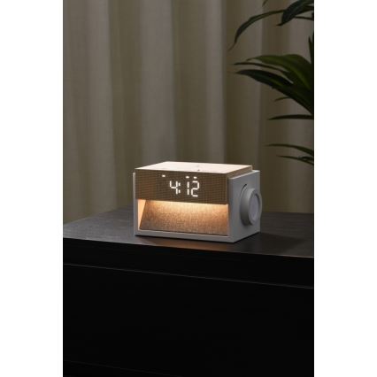Lámpara de mesa LED con despertador y carga CALM LED/1,2W/5V