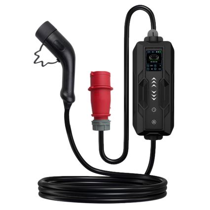 Immax - Estación de carga portátil para vehículos eléctricos (VE), CA Tipo 2, 16 A/380 V, 11 kW, con enchufe 230 V y cable de 5 m, Wi-Fi Tuya