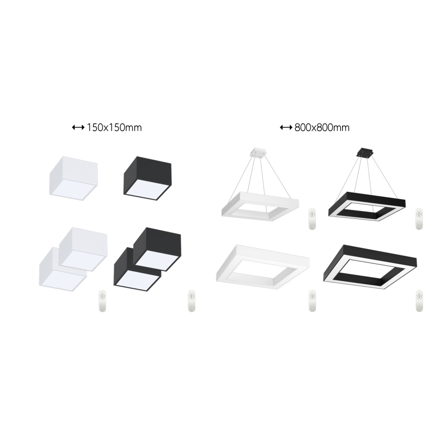 Immax NEO 07074-60 - Plafón LED regulable CANTO LED/34W/230V negro Tuya + control remoto