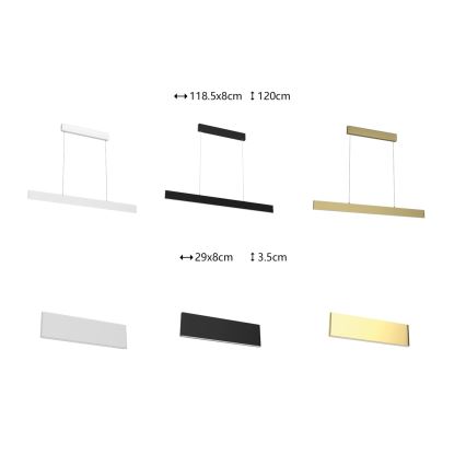 Immax NEO 07076L - Lámpara colgante LED regulable en cable negro LISTON LED/18W/230V Tuya + mando a distancia