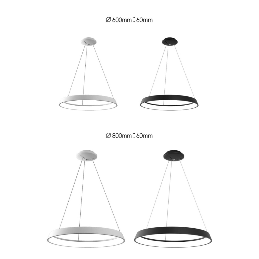 Immax NEO 07079L-80 - Lámpara colgante LED regulable con cable LIMITADO LED/48W/230V 80 cm Tuya + mando a distancia