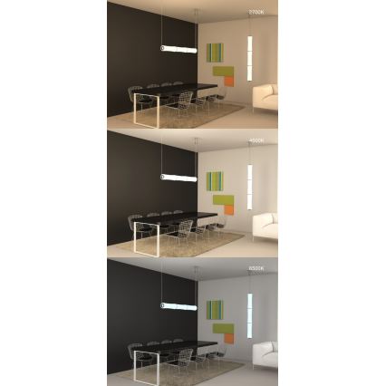 Immax NEO 07102L - Lámpara colgante LED regulable con cable BAMBOOS LED/30W/230V 90 cm Tuya + mando a distancia