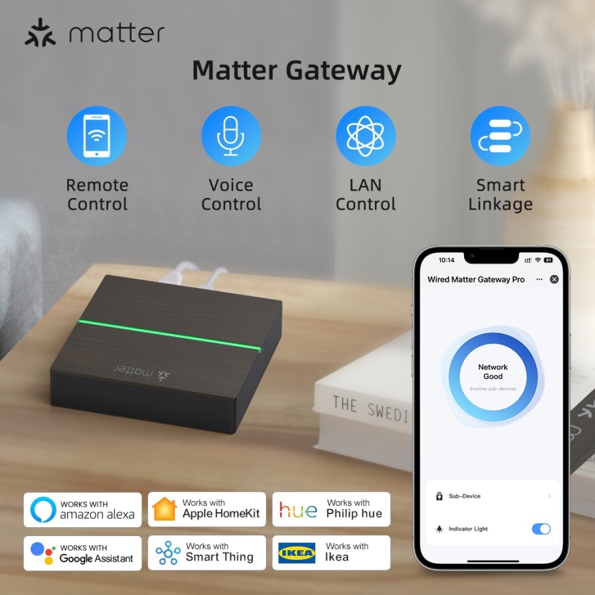 Immax NEO 07117-5 - Puente MATTER inteligente Zigbee 3.0 230V Wi-Fi