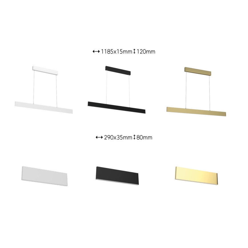 Immax Neo 07129L - Lámpara de pared LED regulable LISTON LED/8W/230V dorado Tuya + mando a distancia
