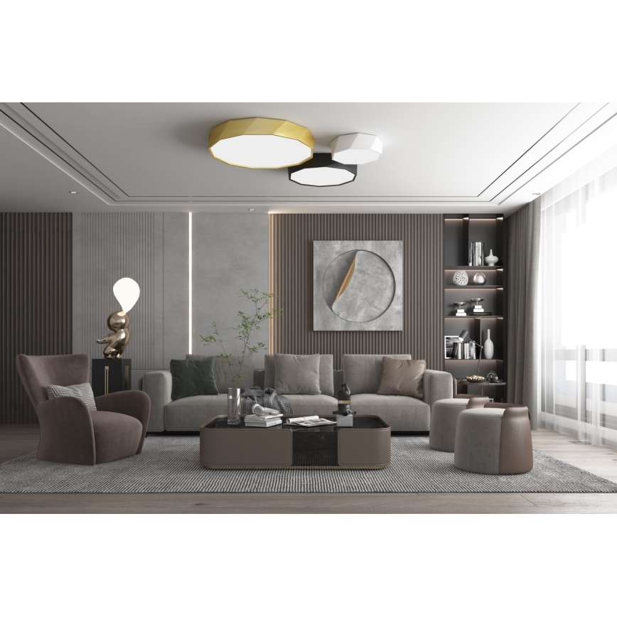 Immax NEO 07130-B80 - LED SMART Plafón con dimmer negro DIAMANTE LED/60W/230V + control remoto 80cm Tuya ZigBee