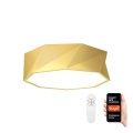 Immax NEO 07132-G40 - Lámpara de techo LED SMART regulable DIAMANTE LED/31W/230V dorado 40 cm Tuya ZigBee + mando a distancia