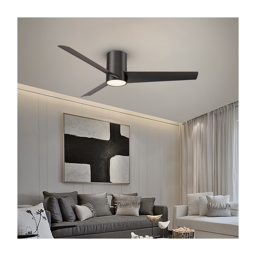 Immax NEO 07135-B - Ventilador de techo LED FRESH LED/18W/230V Wi-Fi Tuya negro + control remoto
