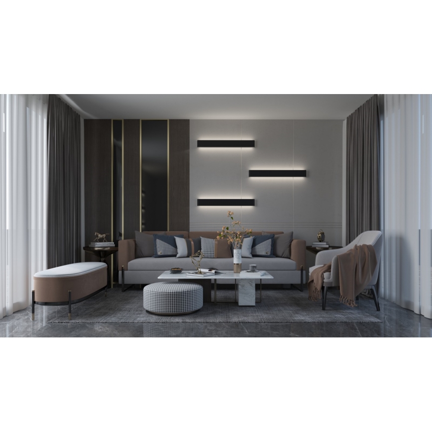 Immax NEO 07137-B - LED SMART Aplique regulable LINEA negro LED/40W/230V + control remoto 76 cm Tuya ZigBee