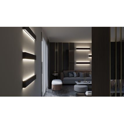 Immax NEO 07137-B - LED SMART Aplique regulable LINEA negro LED/40W/230V + control remoto 76 cm Tuya ZigBee