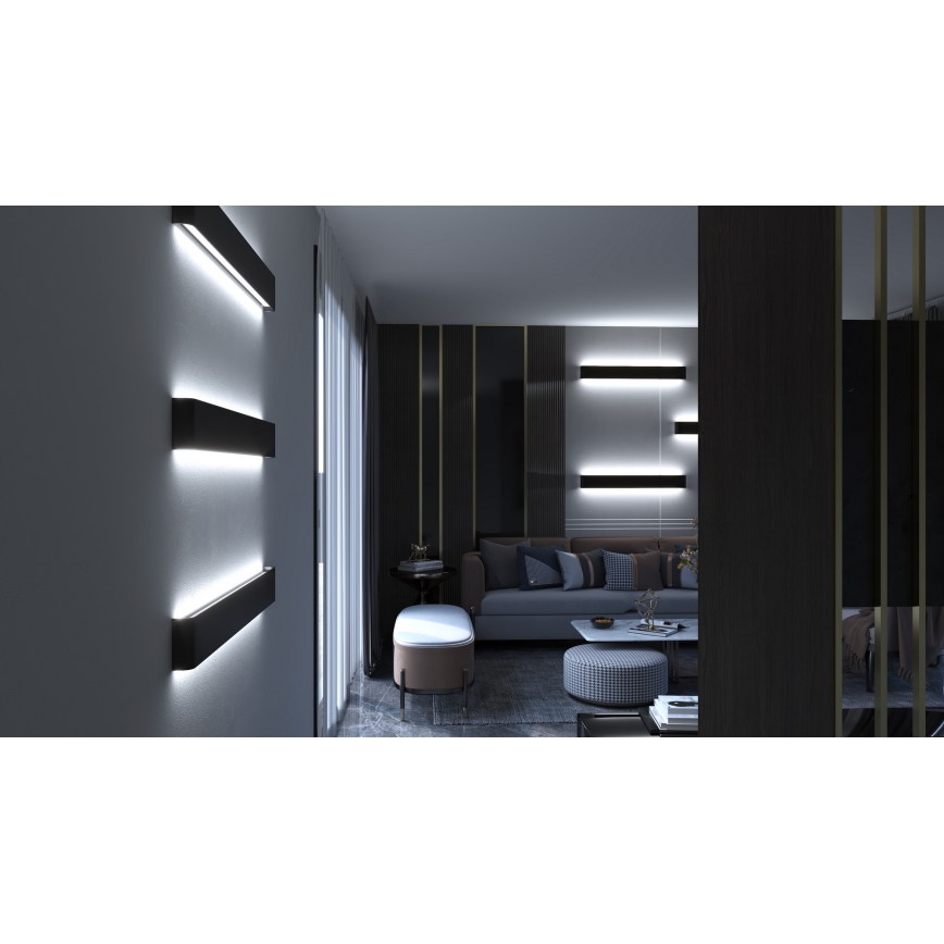 Immax NEO 07137-B - LED SMART Aplique regulable LINEA negro LED/40W/230V + control remoto 76 cm Tuya ZigBee