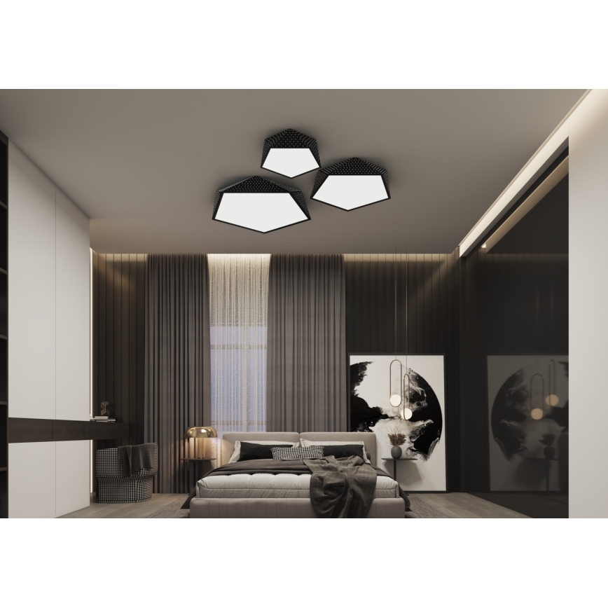 Immax NEO 07151-B40 - Lámpara de techo LED regulable BRILIANT LED/20W/230V Wi-Fi Tuya negra + mando a distancia