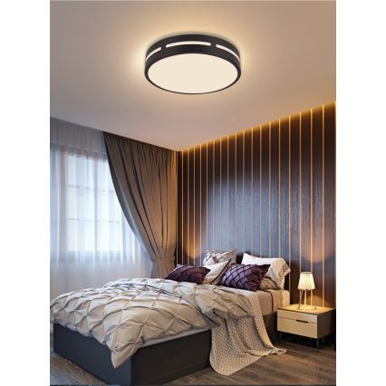Immax NEO 07152-B30 - Plafón LED regulable NEO LITE PERFECTO LED/24W/230V Wi-Fi Tuya negro + mando a distancia