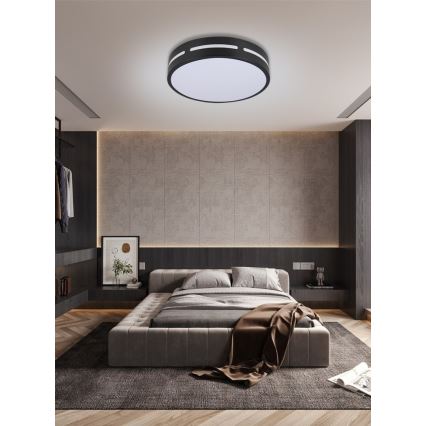 Immax NEO 07152-B30 - Plafón LED regulable NEO LITE PERFECTO LED/24W/230V Wi-Fi Tuya negro + mando a distancia