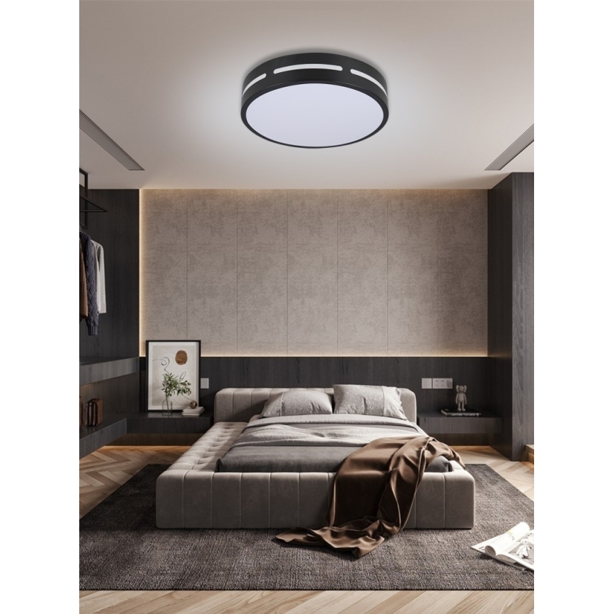 Immax NEO 07152-B30 - Plafón LED regulable NEO LITE PERFECTO LED/24W/230V Wi-Fi Tuya negro + mando a distancia
