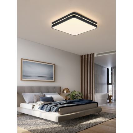 Immax NEO 07154-B42 - Plafón LED regulable NEO LITE PERFECTO LED/48W/230V Wi-Fi Tuya negro + mando a distancia