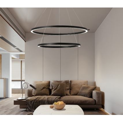 Immax NEO 07158-B80-60 - Lámpara de araña LED regulable FINO LED/93W/230V Tuya negro + mando a distancia