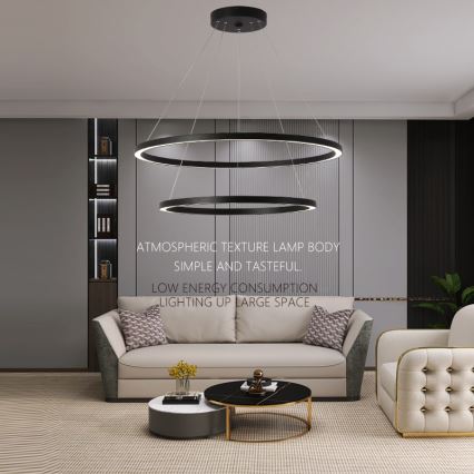 Immax NEO 07158-B80-60 - Lámpara de araña LED regulable FINO LED/93W/230V Tuya negro + mando a distancia