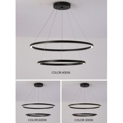 Immax NEO 07158-B80-60 - Lámpara de araña LED regulable FINO LED/93W/230V Tuya negro + mando a distancia