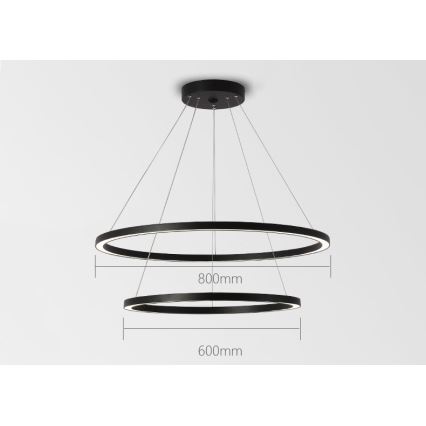 Immax NEO 07158-B80-60 - Lámpara de araña LED regulable FINO LED/93W/230V Tuya negro + mando a distancia