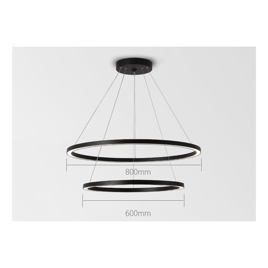 Immax NEO 07158-B80-60 - Lámpara de araña LED regulable FINO LED/93W/230V Tuya negro + mando a distancia