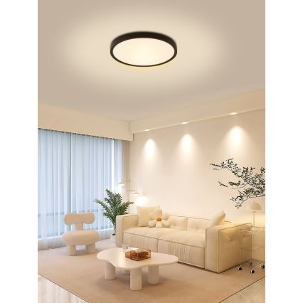 Immax NEO 07170-B60 - LED RGB+CCT Plafón con dimmer NEO LITE TUDO LED/65W/230V 2700-6500K Wi-Fi Tuya negro + control remoto