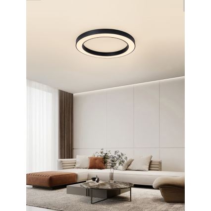 Immax NEO 07210L - Plafón LED regulable PASTEL LED/68W/230V 95 cm negro Tuya + control remoto