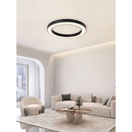 Immax NEO 07210L - Plafón LED regulable PASTEL LED/68W/230V 95 cm negro Tuya + control remoto