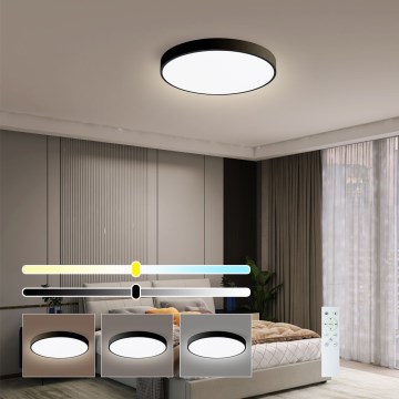 Immax NEO 07248L - Plafón LED regulable NEO LITE SEMPLICI LED/36W/230V 3000-6000K Wi-Fi Tuya negro + control remoto