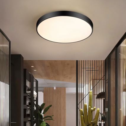 Immax NEO 07250L - Plafón LED regulable NEO LITE SEMPLICI LED/60W/230V 3000-6000K Wi-Fi Tuya negro + control remoto